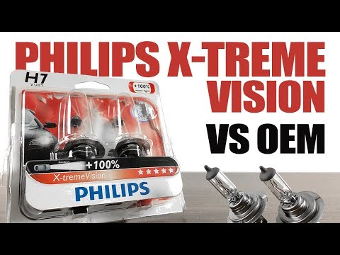 Philips X-tremeVision 100% H7 packaging and bulbs from the original BulbFacts video review