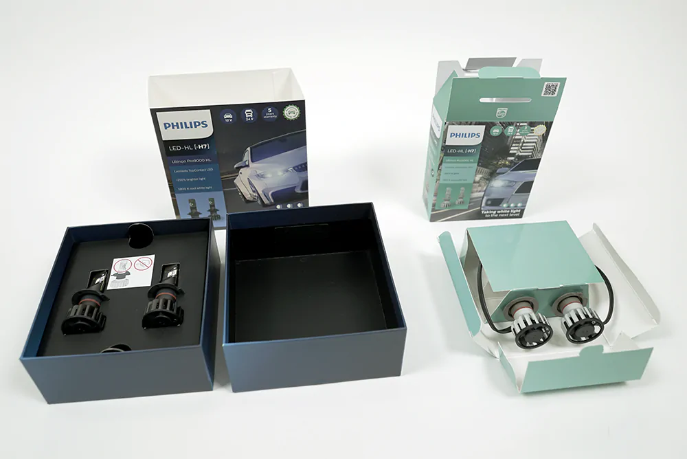 Opened Philips Ultinon Pro9000 and Pro5000 packages